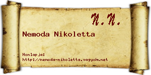 Nemoda Nikoletta névjegykártya